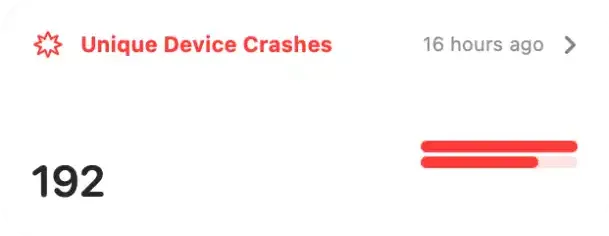 Unique Device Crashes report example